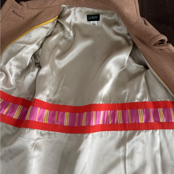 J Crew Mirabelle Top Coat Brown Tan Italian Wool Cashmere Blend Size 10 - Picture 3 of 4